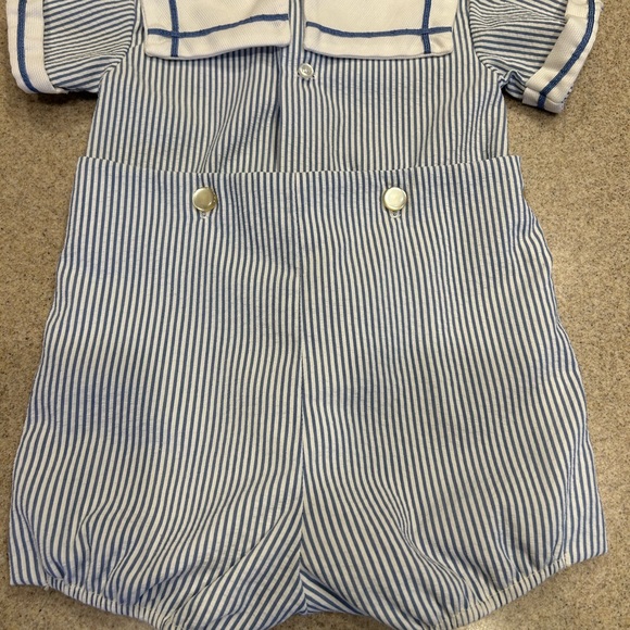 C.I. Castro & Co Nautical Boys Romper Outfit Striped - Picture 3 of 3